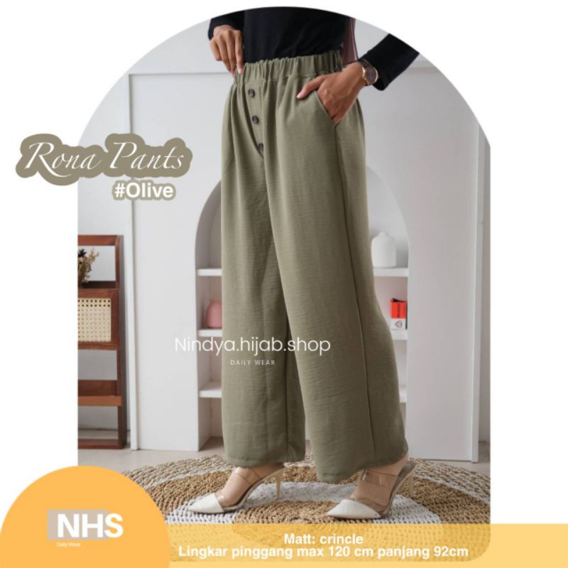 Rona pants celana crincle kulot  jumbo