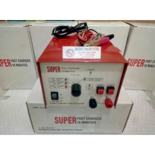 Charger Aki Portable - Aki Mobil - Otomotif Lawren Super Fast Charger Aki 12V Otomatis Produk