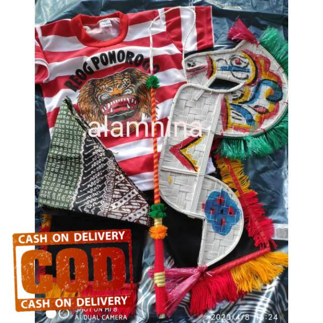 Kaos Anak Reok Stelan Setelan kaos reog ponorogo cambuk udeng komplit - barongan pecut barongan anak