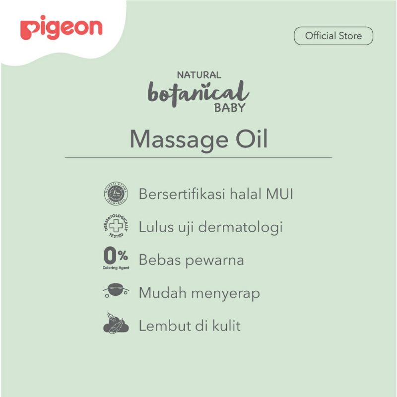 Pigeon botanical massage oil - minyak perawatan kulit bayi | pigeon baby