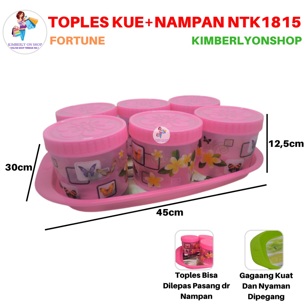 Toples + Nampan Toples Kue Kering Plastik NTK 1815 Fortuna