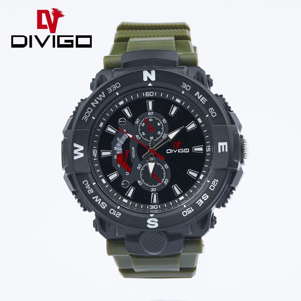 Beta0909 Jam Tangan Pria Divigo Analog Sport Strab Rubber Tahan Air W-74