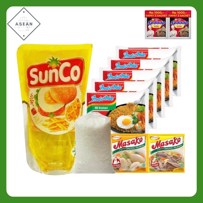 

Paket Sembako Murah 1A - Gratis 2 Sachet Kecap Sedaap