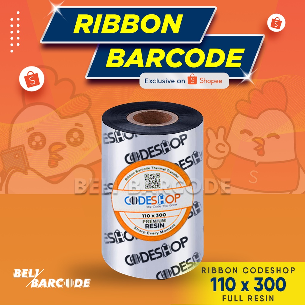 Codeshop Ribbon Barcode Resin 110 x 300 Meter Core Kecil