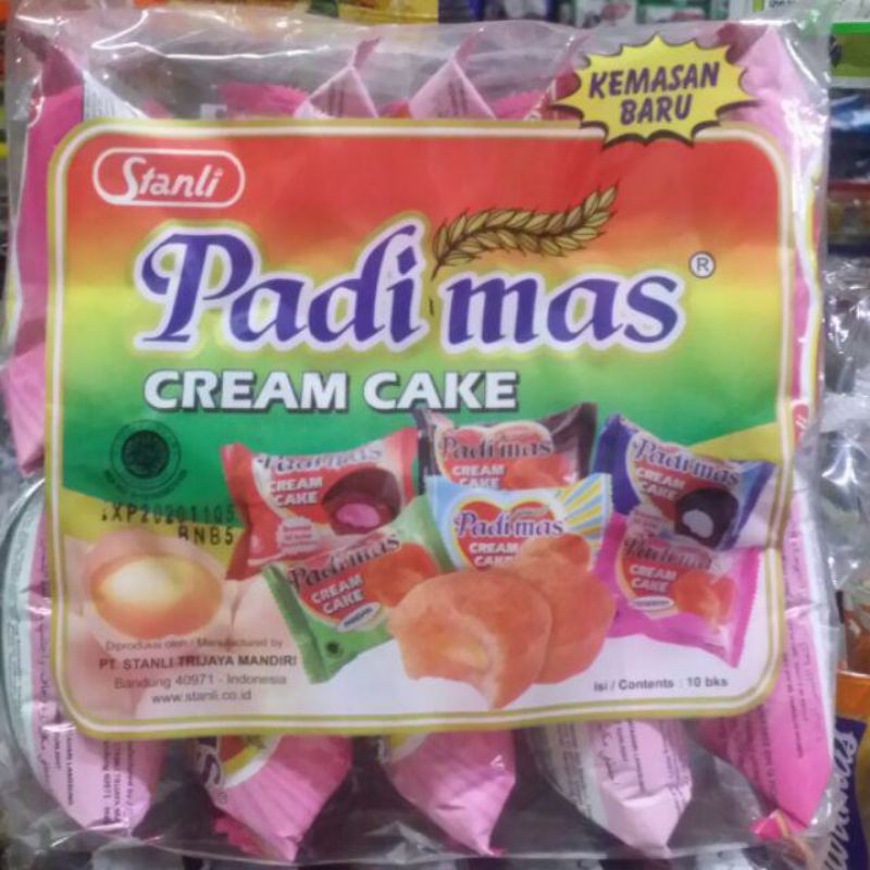 

Padi Mas Cream Cake Rasa Strawberry 1 Pack isi 10 Bungkus