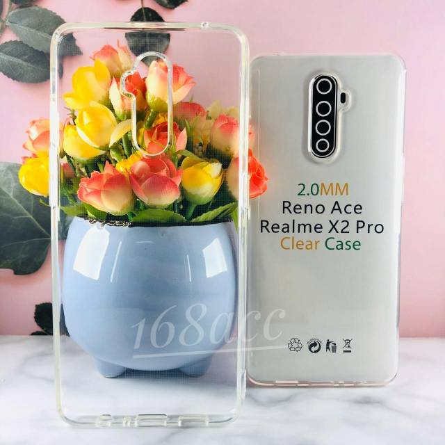 Silikon Jelly Soft Case Bening Realme X2 Pro Oppo Reno Ace Softcase Anti Crack Premium bahan tebal