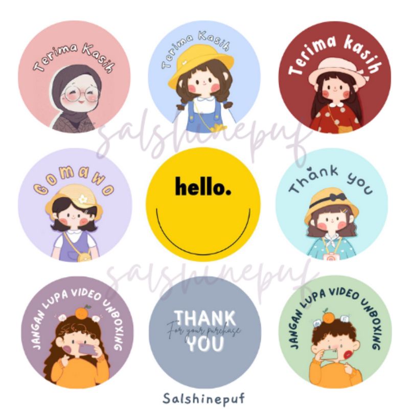 

Stiker ucapan Terimakasih Stiker label thank you untuk packaging aesthetic