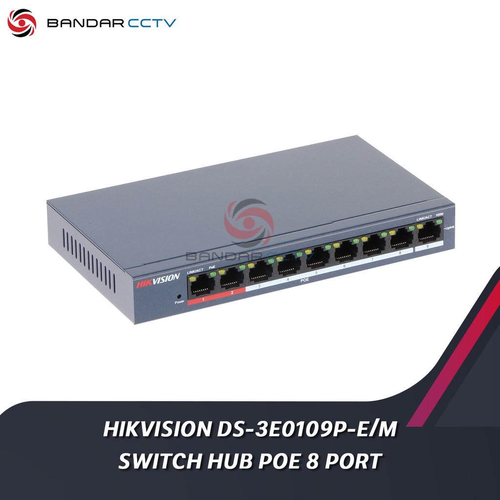 SWITCH HUB POE HIKVISION 8 PORT DS-3E0109P-EM