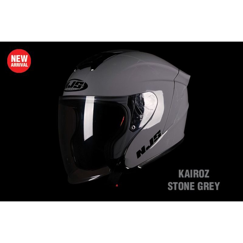 NJS Kairoz | Helm Half Face Original-Grey Glossy/Doff