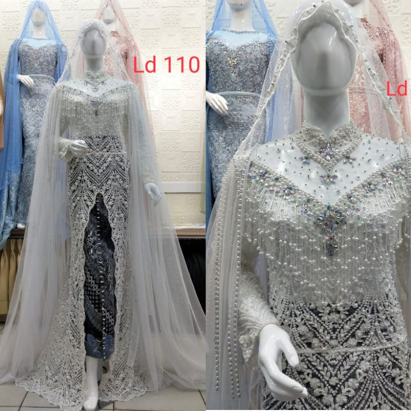 TERMURAH//KEBAYA AKAD BEREKOR JUMBO FULL PAYET MEWAH MODERN