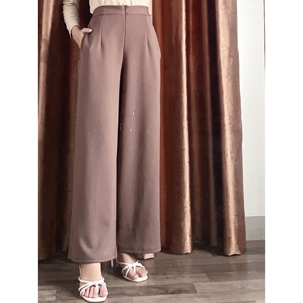 Artemis Fashion~ NEW LOVA CULLOTE  - Celana Panjang Wanita Scuba crepe, Karet belakang pinggang (+64-92)