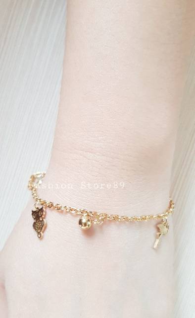 Limited edition gelang tangan kaki motif jurai Titanium Gold Antikarat import /gelang  titanium gold