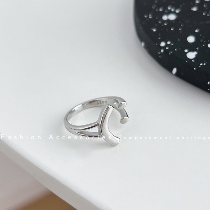 Cincin Desain Smiley Warna Silver Untuk Aksesoris