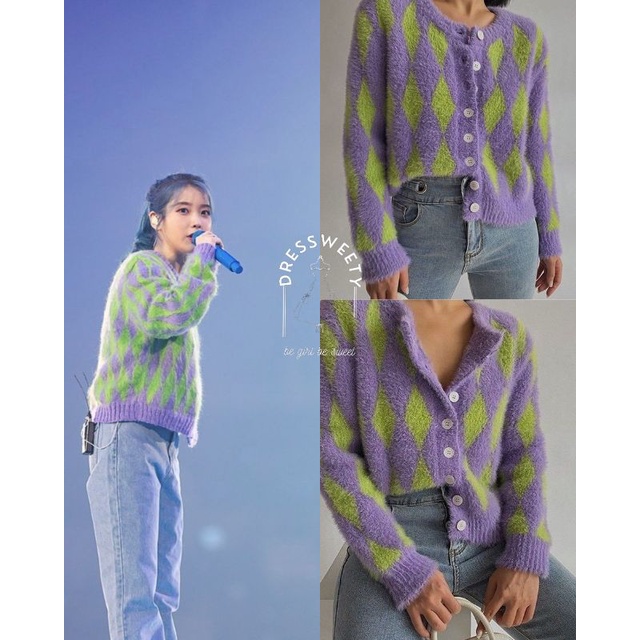 IU CARDI - Cardigan Rajut IU premium knit wool bulu import korea Cardigan Lee Ji Eun korea