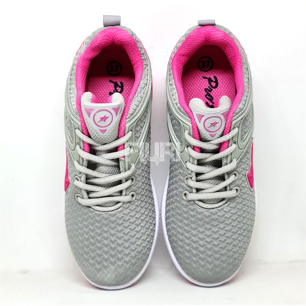 FIURI - Pro ATT Original - VIL 70 Abu - Abu Pink 37-40 - Sepatu Kets Wanita - Sepatu Sneakers Wanita - Sepatu Olahraga Sport Wanita - Sepatu Casual - Sepatu Jogging Lari Fitness Gym Senam Wanita - Sepatu Cewek - Sepatu Sekolah Bertali SD SMP SMA