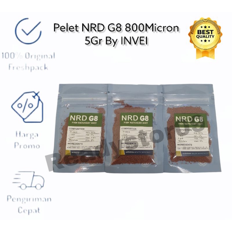 pelet NRD G8 800micron 5gr netto makanan ikan cupang guppy dll