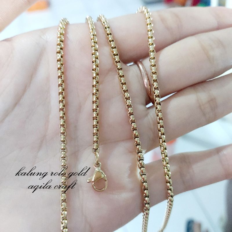 KALUNG ROLO/KALUNG TITANIUM COWOK LIONTIN PELURU TABUNG MONEL