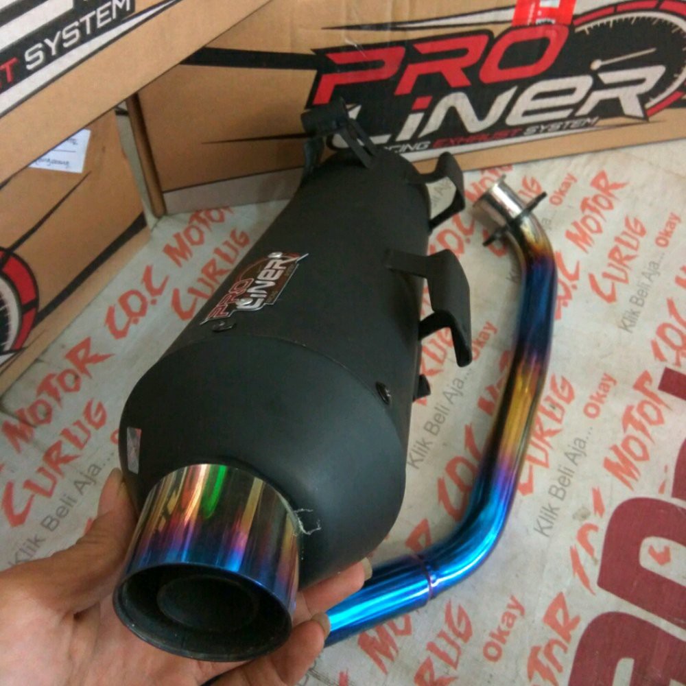 KNALPOT STANDAR RACING YAMAHA NMAX PROLINER BLUE STENLIS  bac 89