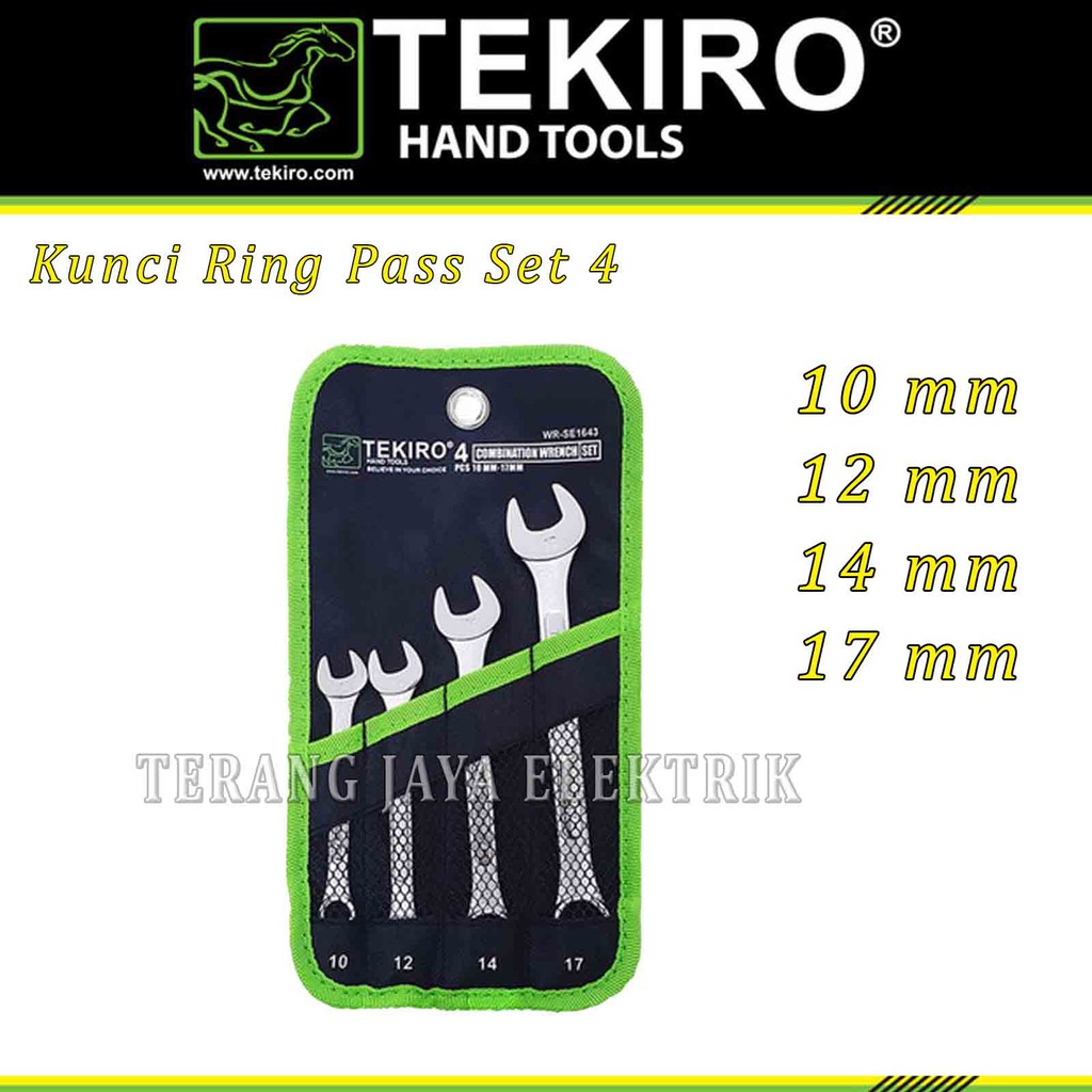 Kunci Ring Pas Set 4 Pcs (10-12-14-17mm) TEKIRO