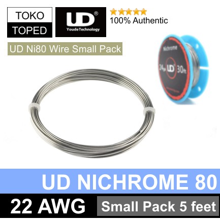 Authentic UD Nichrome 80 Wire 22 AWG | Ni80 Small Pack Edition 5 Feet