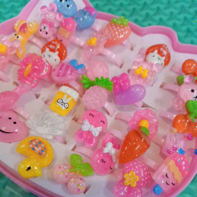 Cincin bok love isi 36 Pcs cincin anak karakter