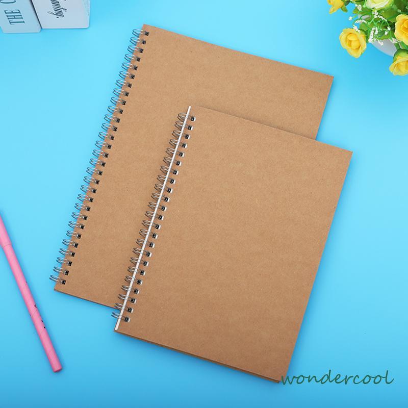 A5 Kraft Paper Coil Book Simple Student Notebook Meeting Notepad Buku Akuntansi Portabel-Won