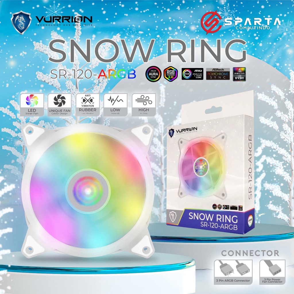 Fan Case Vurrion Snow Ring SR 120 ARGB New Garansi Resmi