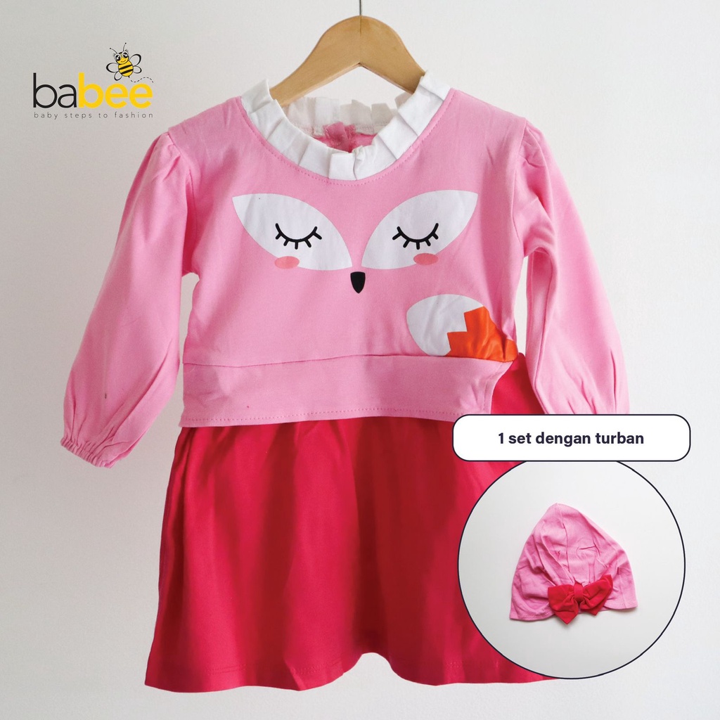 LAURA FOX Dress Baju Turban Topi Pergi Lucu Fashion Anak Bayi Perempuan Cewek Terlaris Lucu Murah