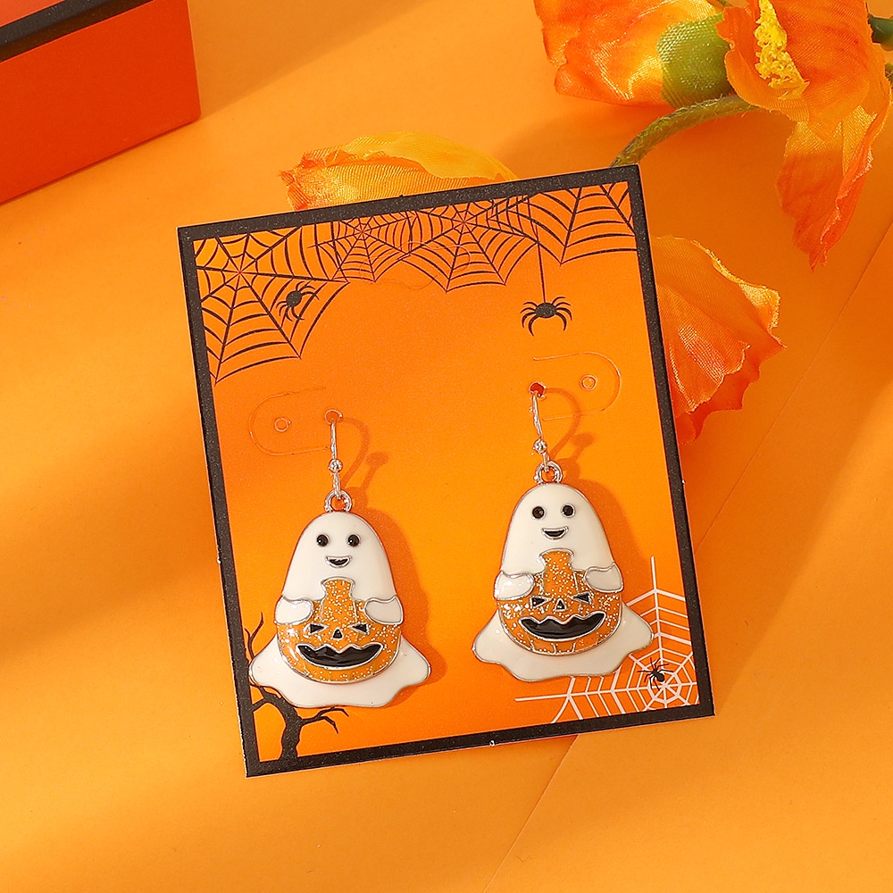 Anting Panjang Bentuk Labu Halloween Untuk Unisex