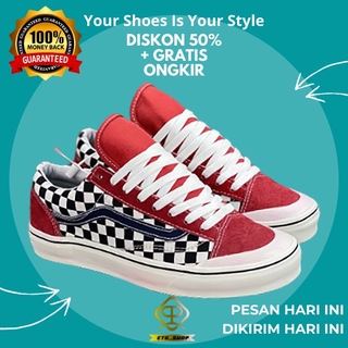 orange checkered vans old skool