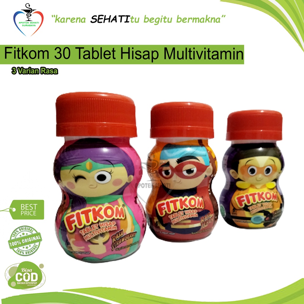 FITKOM TABLET HISAP MULTIVITAMIN KESEHATAN NAFSU MAKAN ANAK