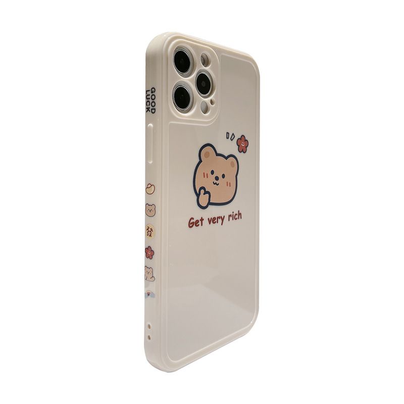 Bara | Case iPhone Cartoon bear pattern Side print TPU Phone Case For iPhone 11 Pro Max X Xr Xs Max 7 8 Plus Se 2020 12 pro max 12 mini 13 pro max 13 mini