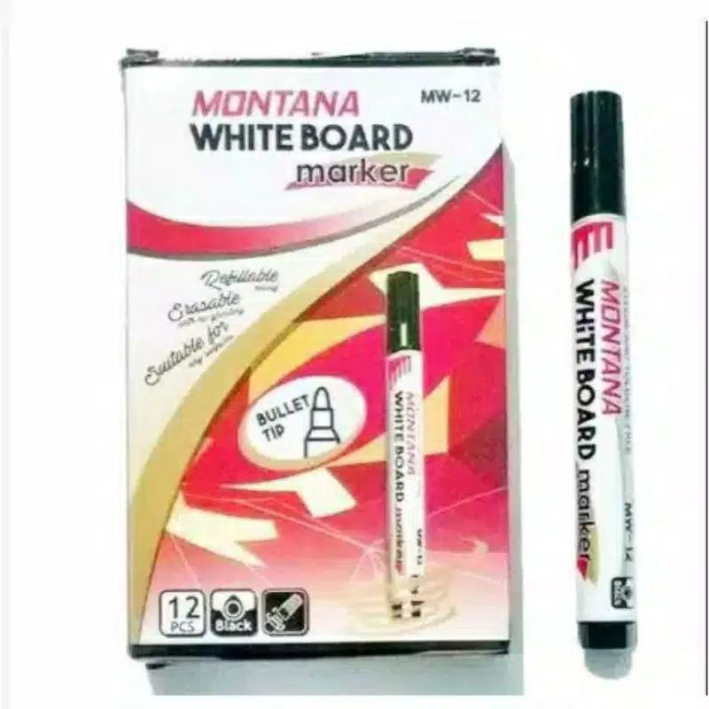 

SPIDOL HITAM WHITE BOARD MARKER MONTANA BISA DI HAPUS ECERAN MURAH