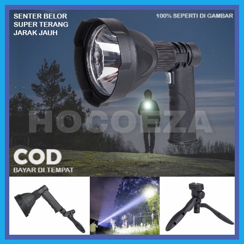 SENTER LED LIGHT SUPER TERANG JARAK JANGKAUAN LEBAR DAN JAUH SENTER WATERPROOF WITH TRIPOD ORIGINAL IMPORT BR47