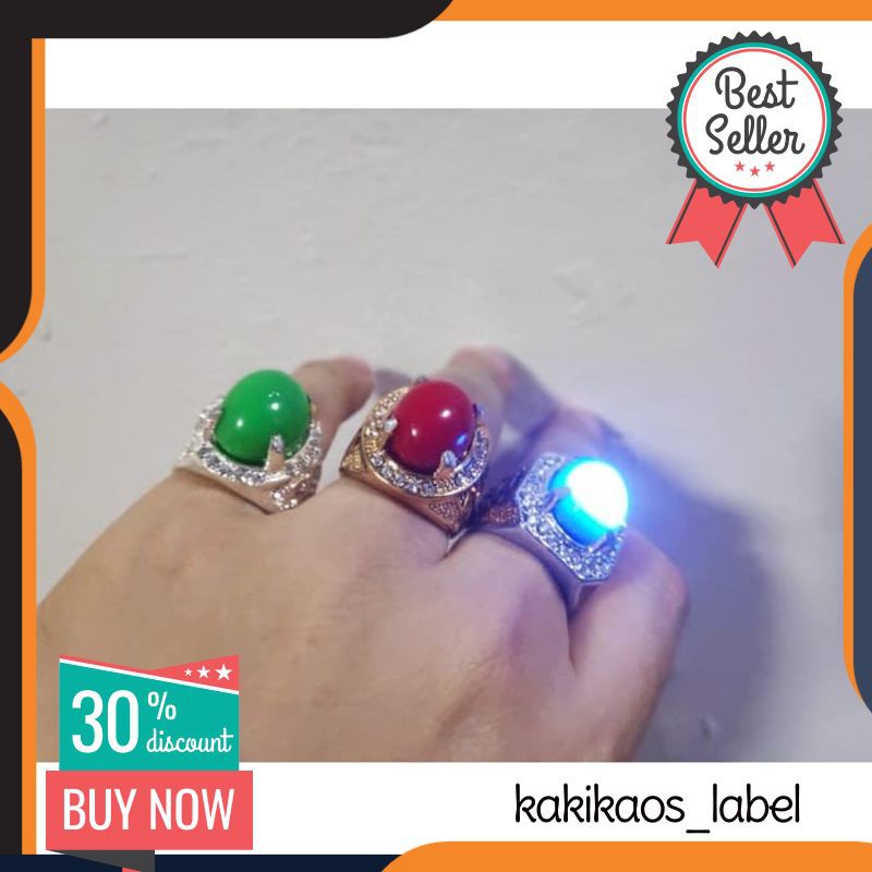 Cincin Batu Pria Sulap Fosfor Merah Delima Nyala Kena Dalam Air Prank