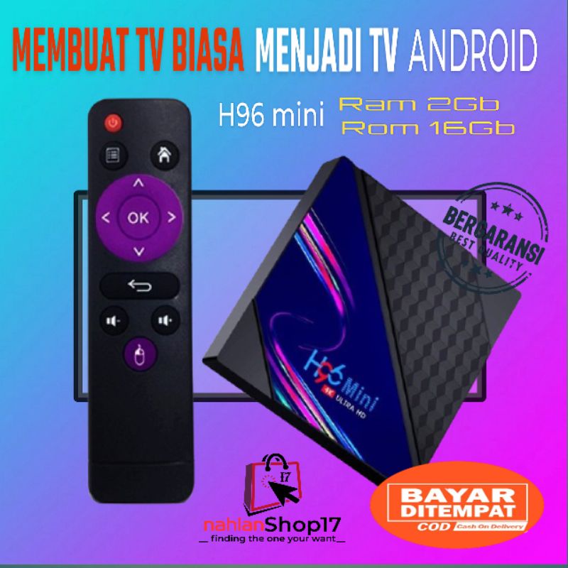 TV BOX NEW ANDROID 10 ANDROID TV BOX H96 MINI V8 RAM 2Gb ROM 16Gb TV RECEIVER