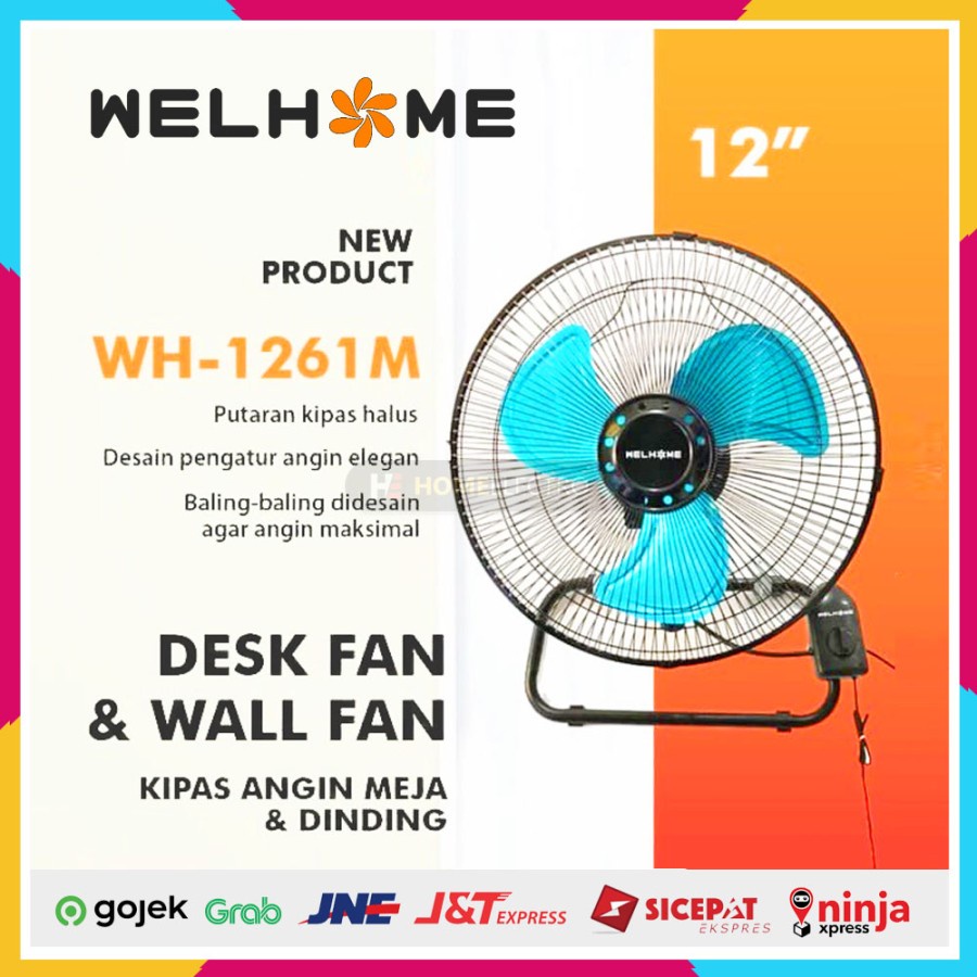 Kipas Angin Besi Tornado WELHOME WH-1261M 2in1 - 12 inch