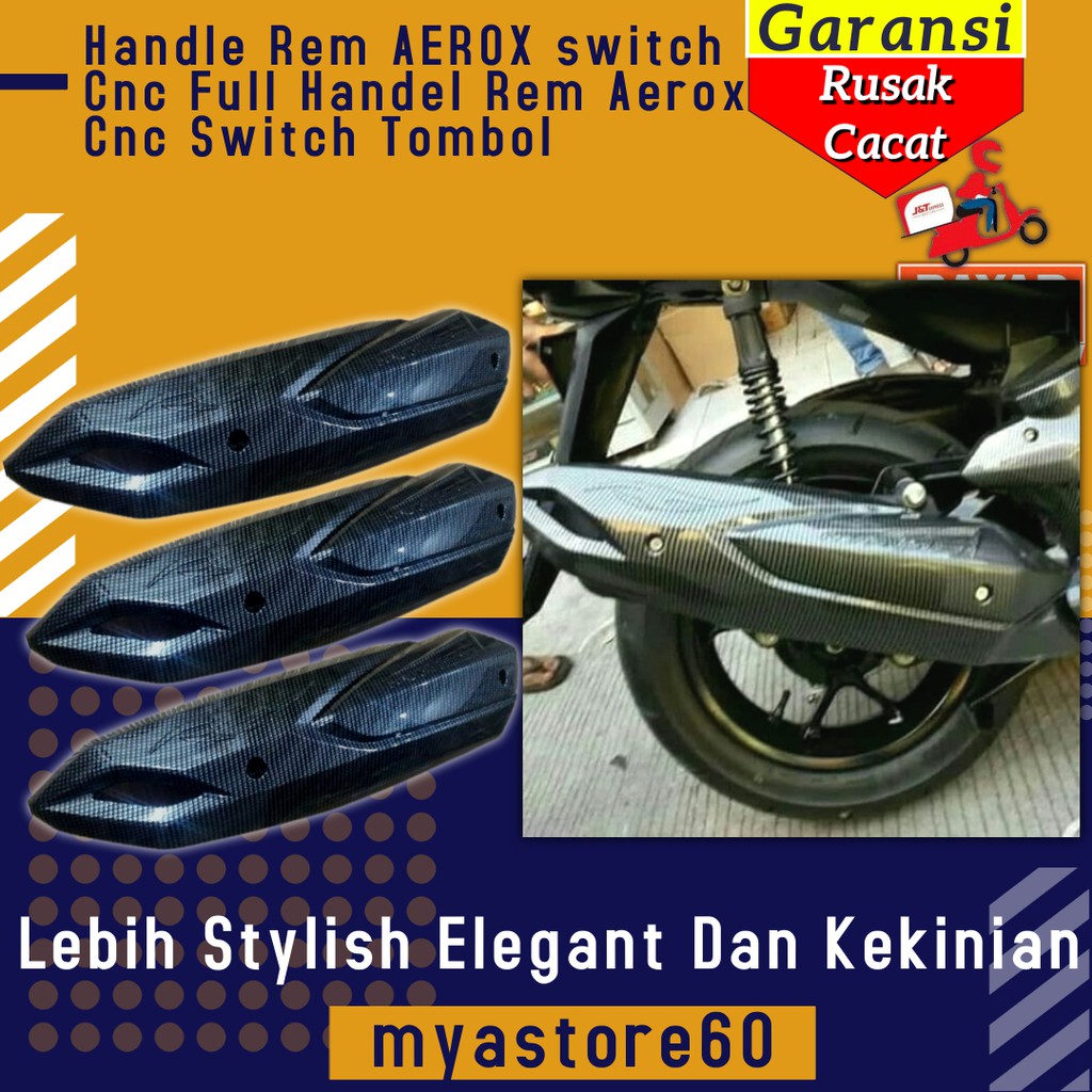 Cover Tutup Knalpot Aerox NEMO Carbon Tutup Cover Pelindung Knalpot Variasi Aksesoris Yamaha AEROX