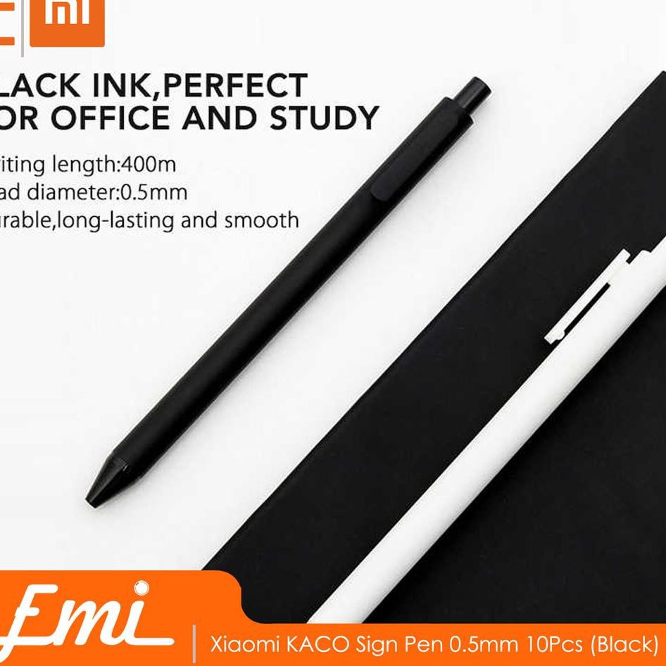 

NEW Product..! Xiaomi Mijia Kaco Ballpoint Pen 0.5mm Sign Pen 1pcs By EMI - Hitam ♥