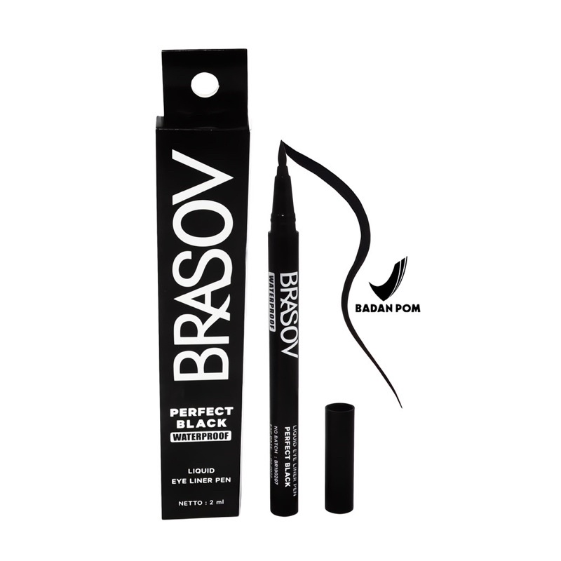 BRASOV Pulpen Eyeliner Perfect Black Waterproof Liquid Eye Liner Pen