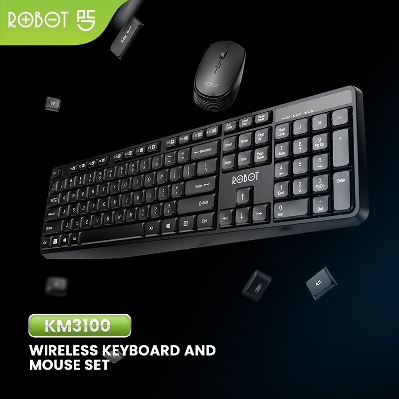 WIRELESS KEYBOARD DAN MOUSE SET ROBOT KM3100