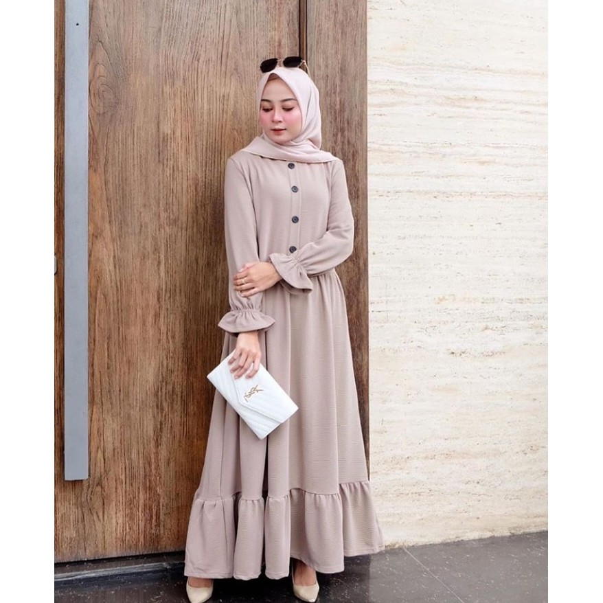 ADINDA DRESS/dress termurah/gamis wanita/gamis muslim/allsize/moscrepe/COD