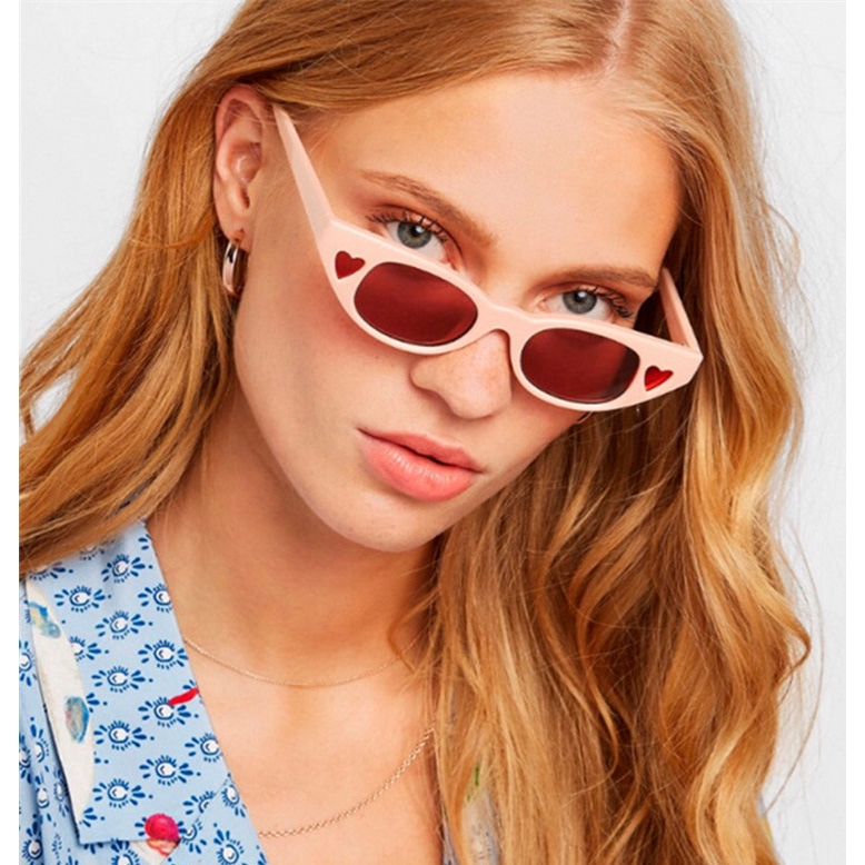 European and American fashion small frame a sex heart retro all-match sunglasses