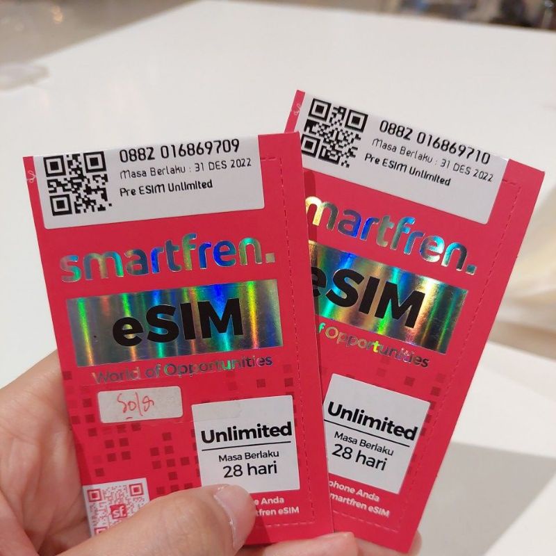 eSIM Smartfren 4G Kuota Unlimited 24 Jam 28 Hari (Gratis Ongkir)