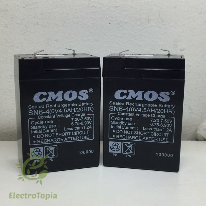 Aki kering CMOS 6V - 4,5 Ah / Baterai Aki CMOS 6V