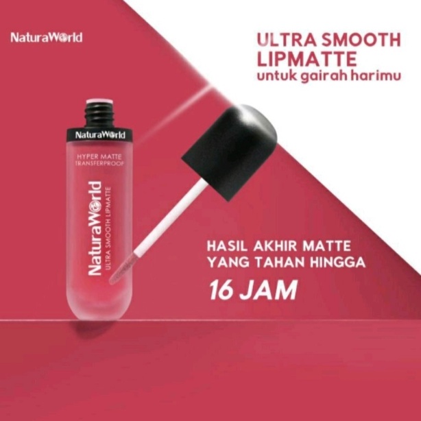 Lipstik Natura World Ultra Smooth Lip Matte - 1 BOX isi 6 Varian