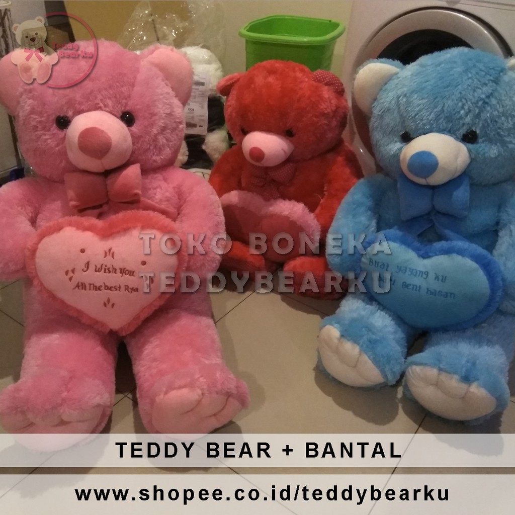 Boneka Teddy Bear Super Jumbo 1,2 M + Bantal Khas Bandung