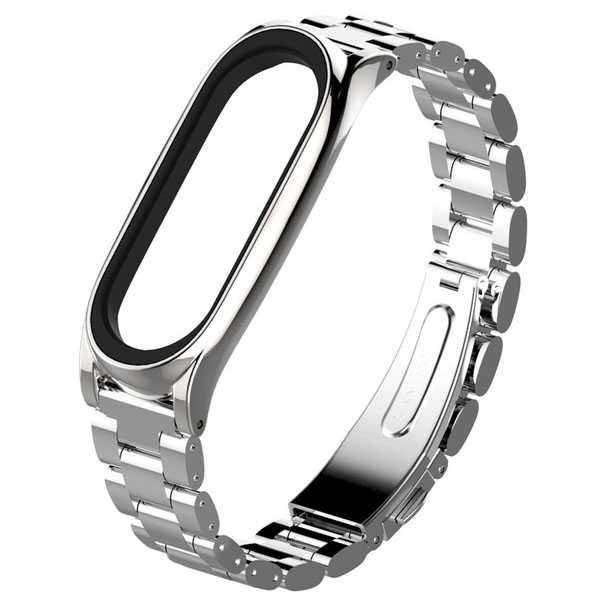 Mijobs 3 Point Strap Watchband Stainless Steel for Xiaomi Mi Band 3 ( Mughnii )