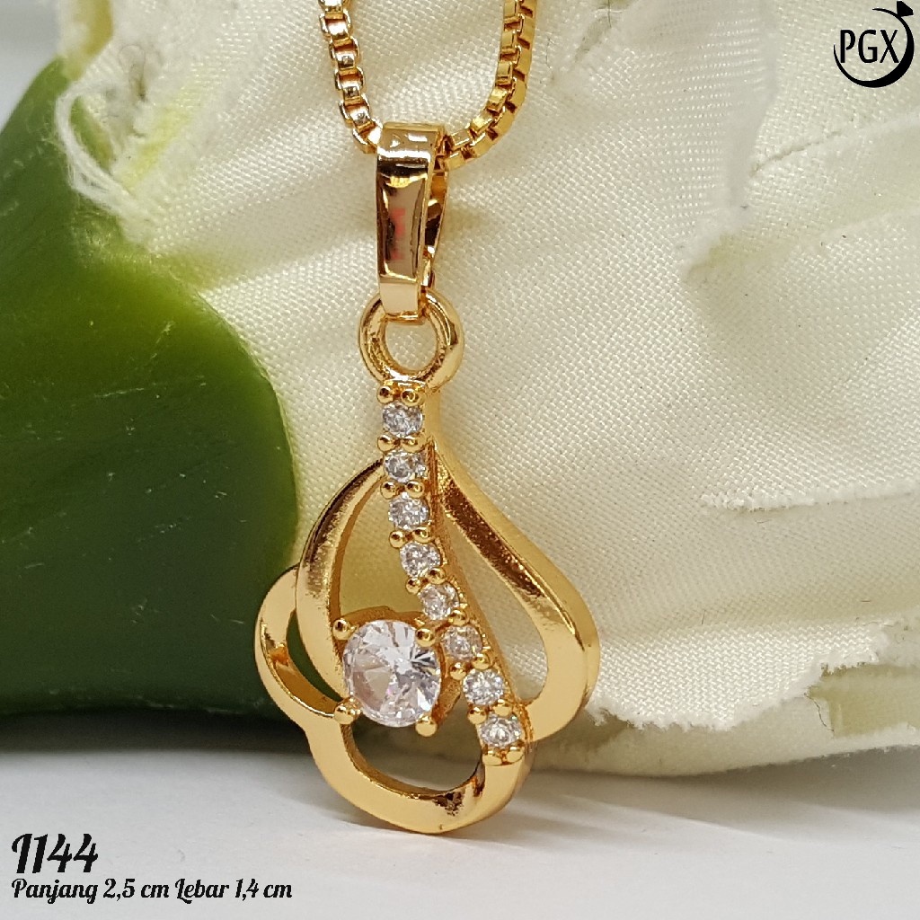 PGX Liontin Kalung Xuping Wanita Perhiasan Lapis Emas Aksesoris Fashion - I144