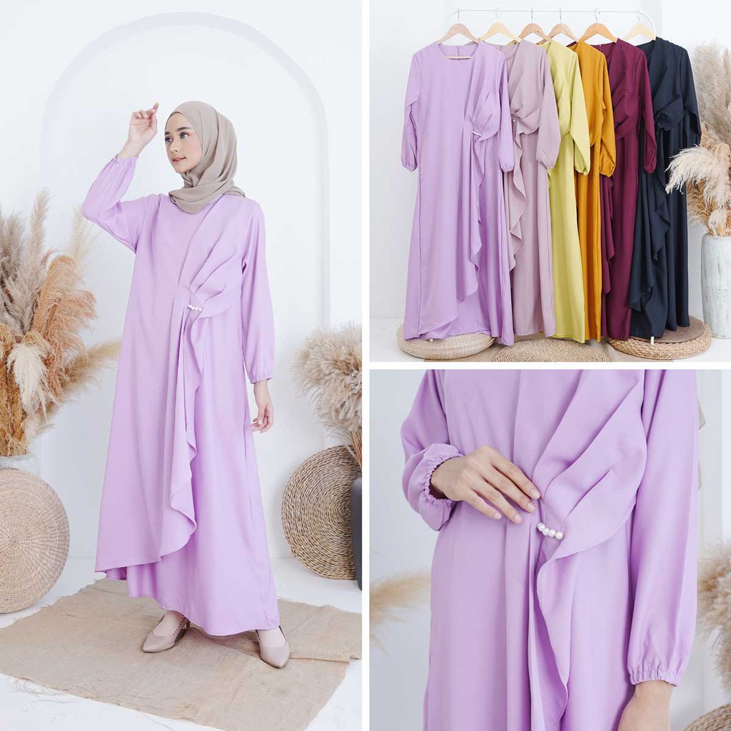 Draperry Dress Radwa Dress Wanita